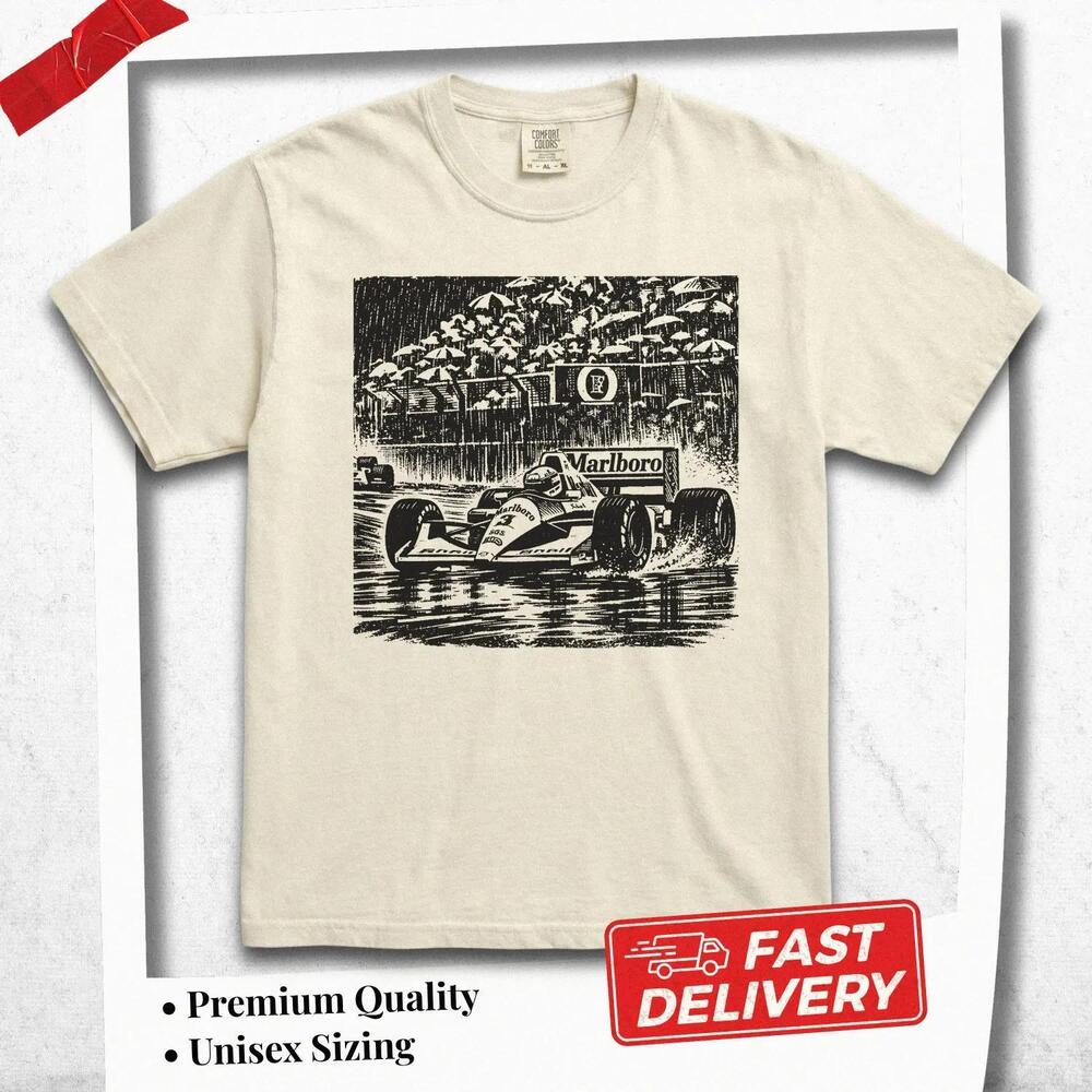 Marlboro F1 Car Inspired T Shirt, Ayrton Senna, Retro Racing Unisex Tee